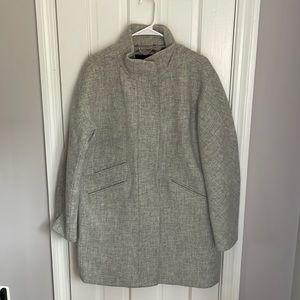 J.Crew Womens Gray Italian Wool Cocoon Coat. Size 14 Like New